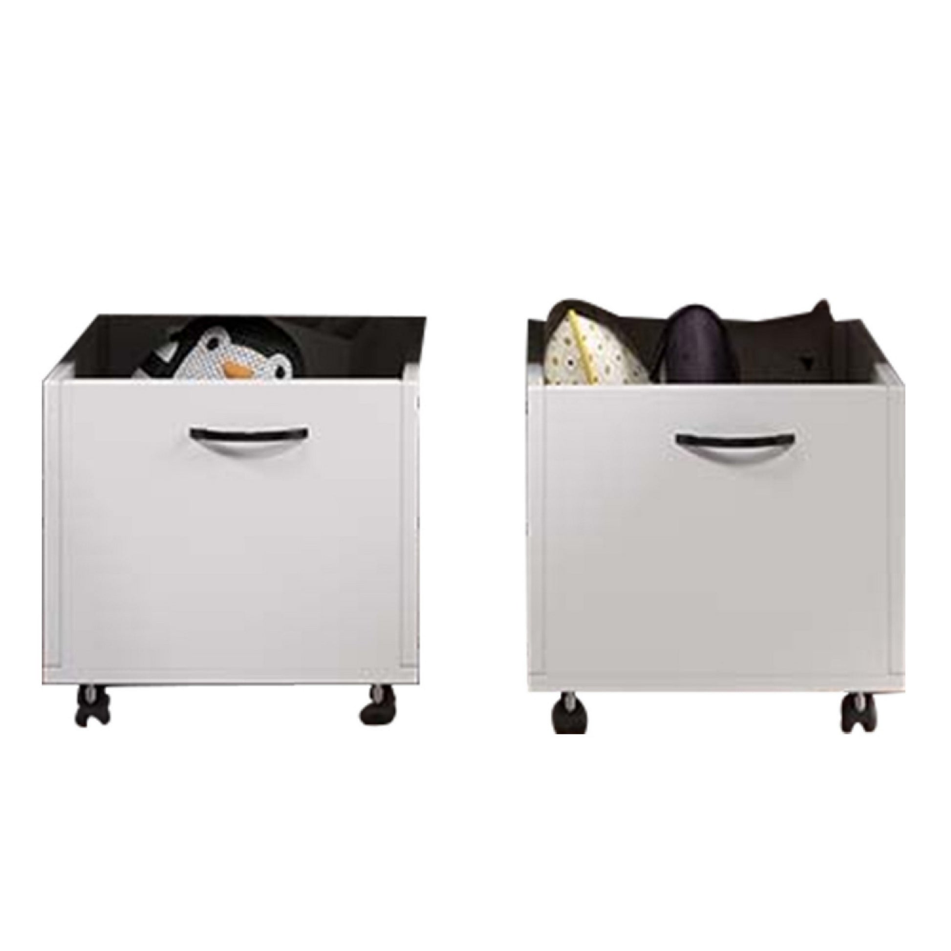 20 Inch Multipurpose Storage Box with Caster Wheels, Set of 2, White — Chic Home-Decor