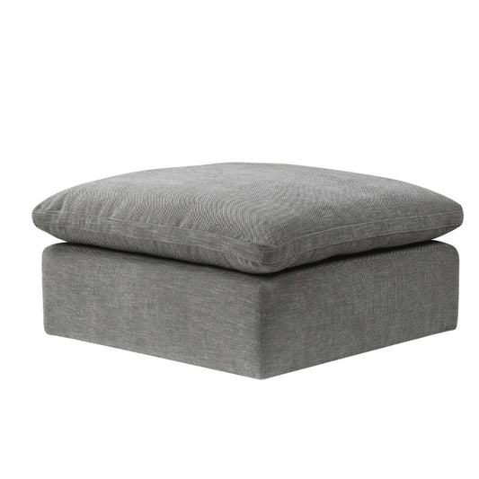 Shar 37 Inch Square Ottoman, Removable Pillow Top Cushion, Gray — Chic Home-Decor