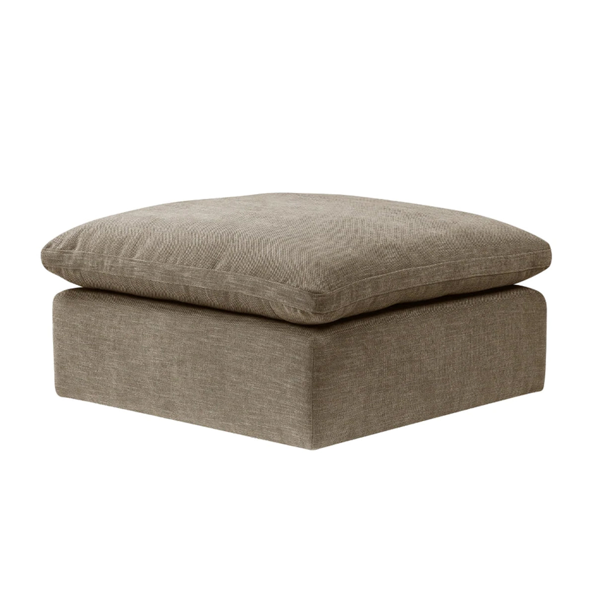 Scott 37 Inch Square Ottoman, Removable Pillow Top Cushion, Beige — Chic Home-Decor