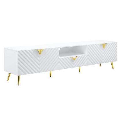 Tyra 79 Inch Modern TV Media Entertainment Center, 2 Doors, White