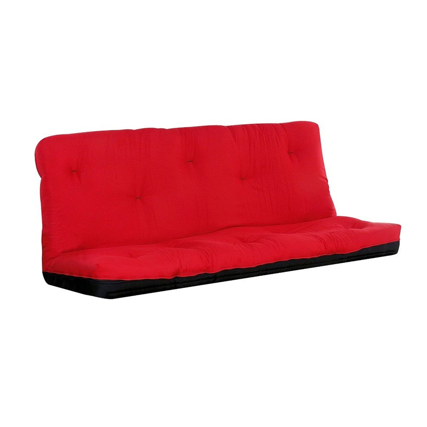 Nab Full Size Futon Mattress, Tufted, Poplin Fabric, Red, Black — Chic Home-Decor