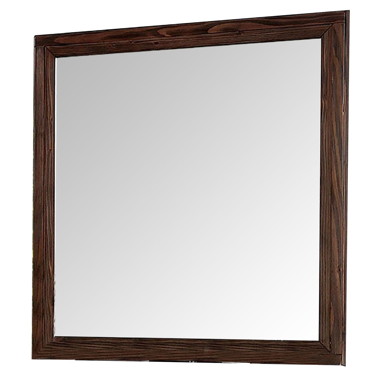 36 Inch Wall Mirror, Molded Trim, Grain Details, Oak Brown — Chic Home-Decor