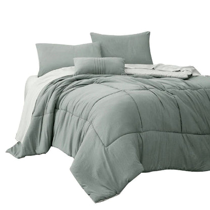 Alice 8 Piece King Comforter Set, Reversible, Soft Sage By The Urban Port