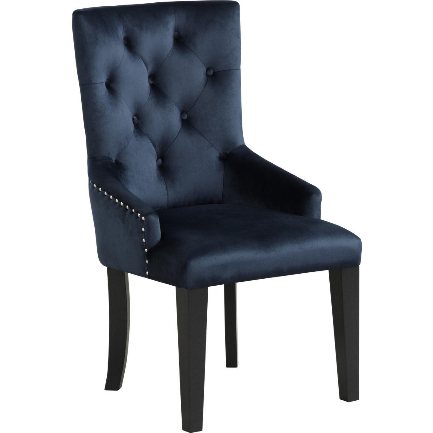 Luna 41 Inch Modern Accent Chair, Tight Back, Button Tufted, Velvet, Blue — Chic Home-Decor