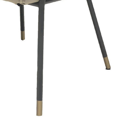 Cid 25 Inch Modern Dining Chair, Tight Back, Vegan Faux Leather, Beige