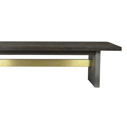 Cid Coe 71 Inch Modern Dining Bench, Wood Seat, Concrete Base, Gray