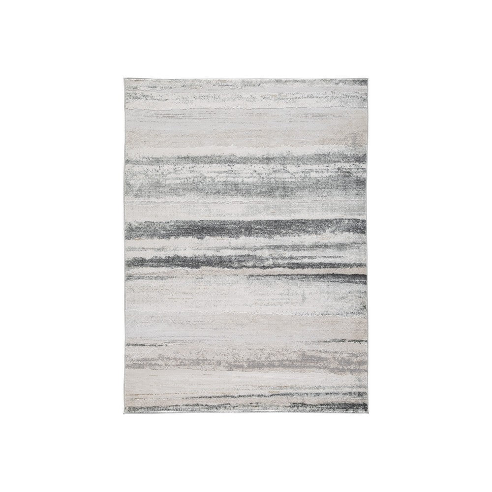 Oxy 5 x 7 Modern Area Rug, Clean Abstract Design, Soft Fabric, Gray