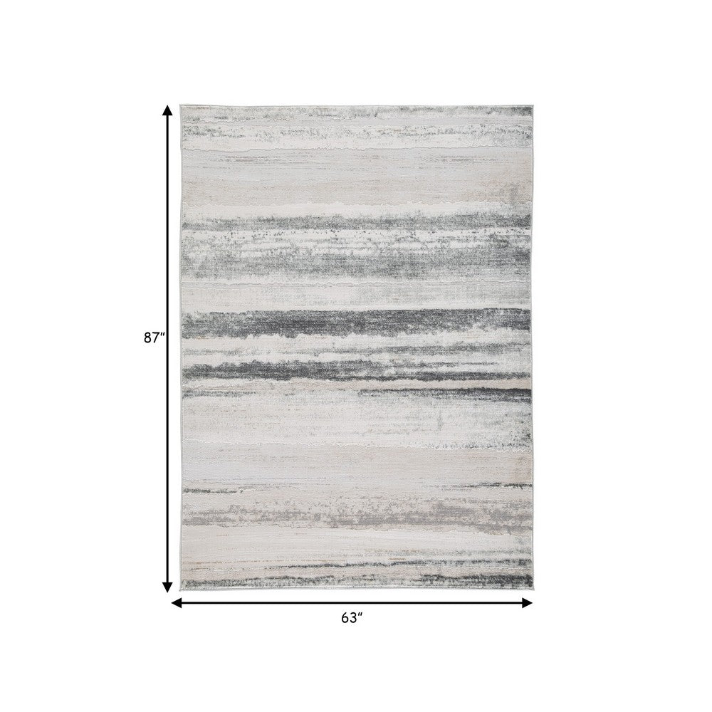 Oxy 5 x 7 Modern Area Rug, Clean Abstract Design, Soft Fabric, Gray