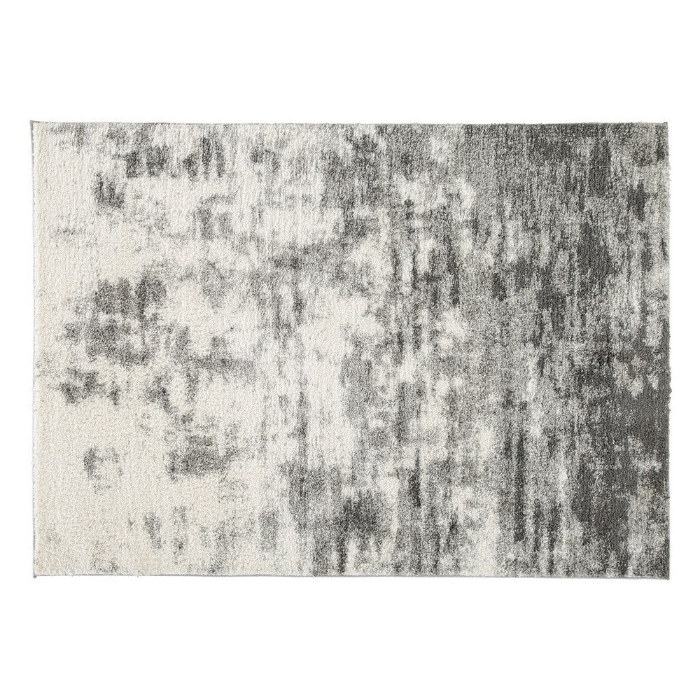 Pax 8 x 10 Modern Area Rug, Smoky Paint Design, Fabric, Large, Cream