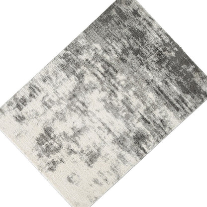 Pax 8 x 10 Modern Area Rug, Smoky Paint Design, Fabric, Large, Cream