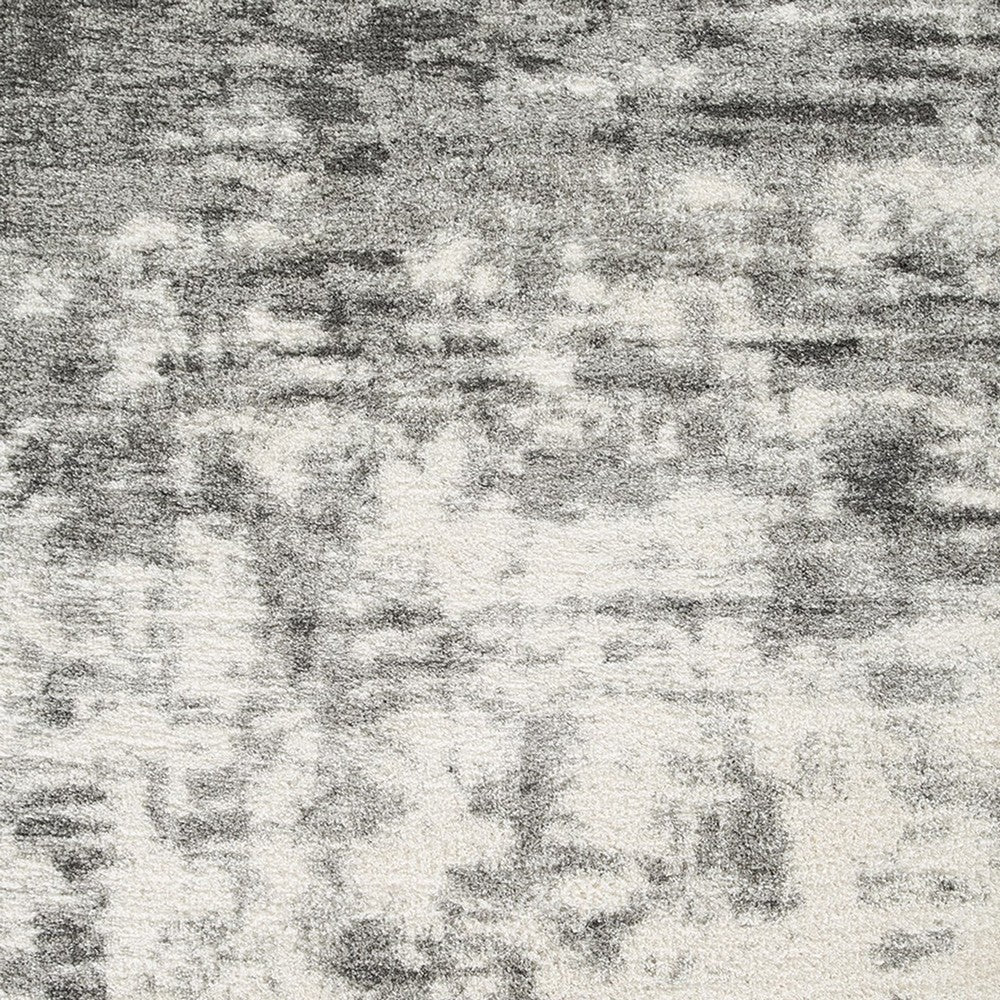 Pax 8 x 10 Modern Area Rug, Smoky Paint Design, Fabric, Large, Cream