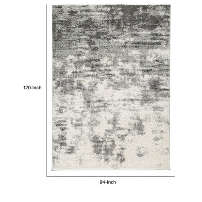 Pax 8 x 10 Modern Area Rug, Smoky Paint Design, Fabric, Large, Cream