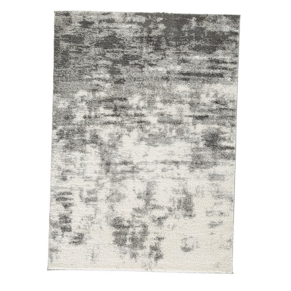 Pax 5 x 7 Modern Area Rug, Smoky Paint Design, Fabric, Medium, Cream