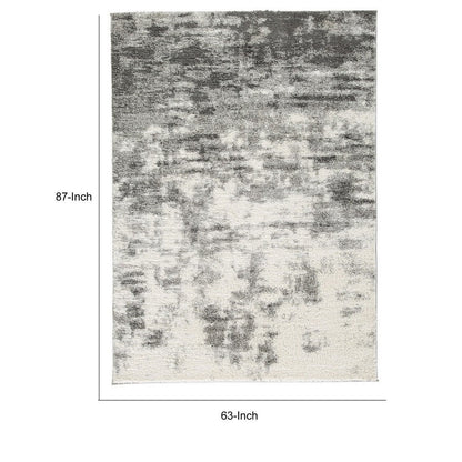 Pax 5 x 7 Modern Area Rug, Smoky Paint Design, Fabric, Medium, Cream