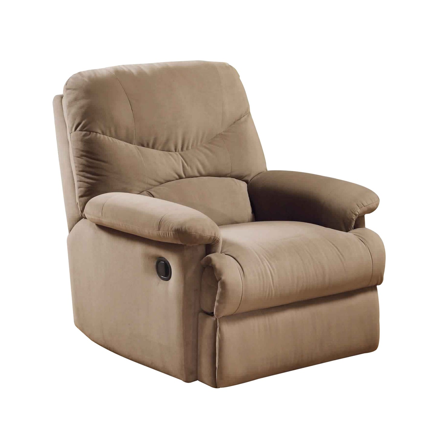 Deby 35 Inch Modern Motion Recliner Chair, Soft Microfiber Seat, Brown — Chic Home-Decor