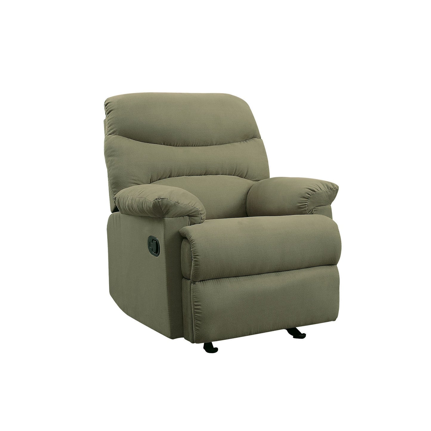Deby 35 Inch Modern Recliner, Foam Cushioned Seat, Microfiber, Sage Green — Chic Home-Decor