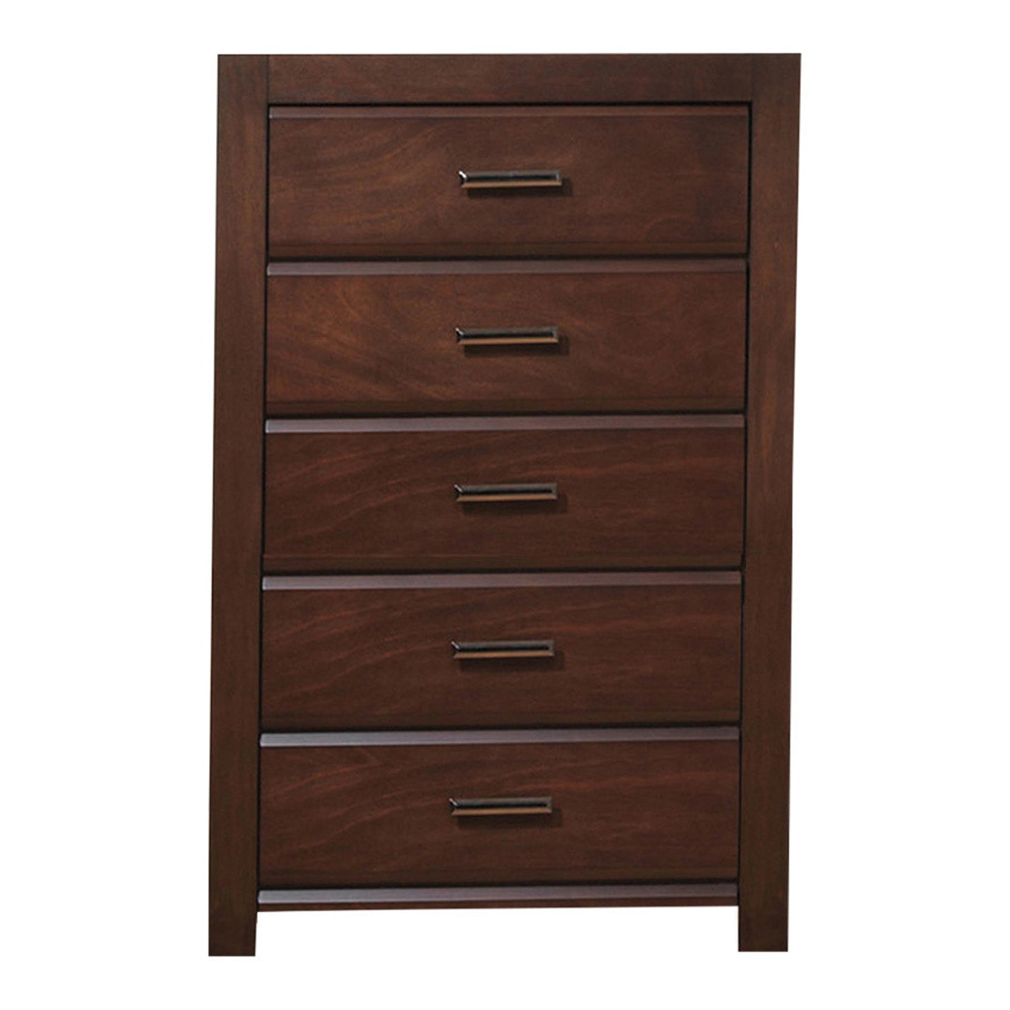 48 Inch Modern Tuscany Tall Dresser Chest, 5 Drawers, Metal Handles, Brown — Chic Home-Decor