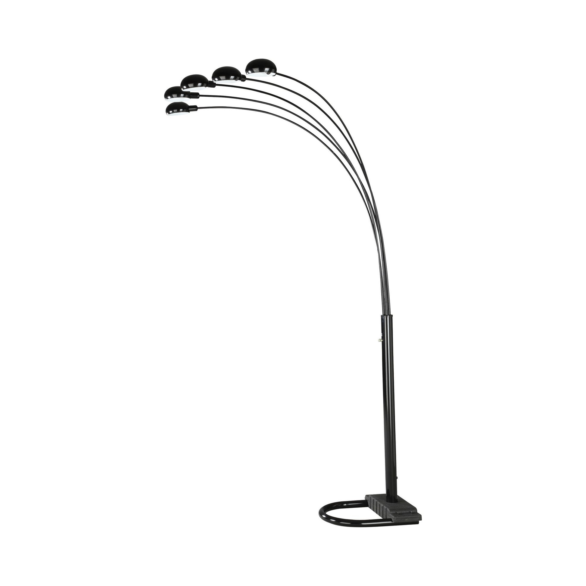 92 Inch Modern Floor Lamp, 5 Dome Shades, Dimmer Switch, Black — Chic Home-Decor