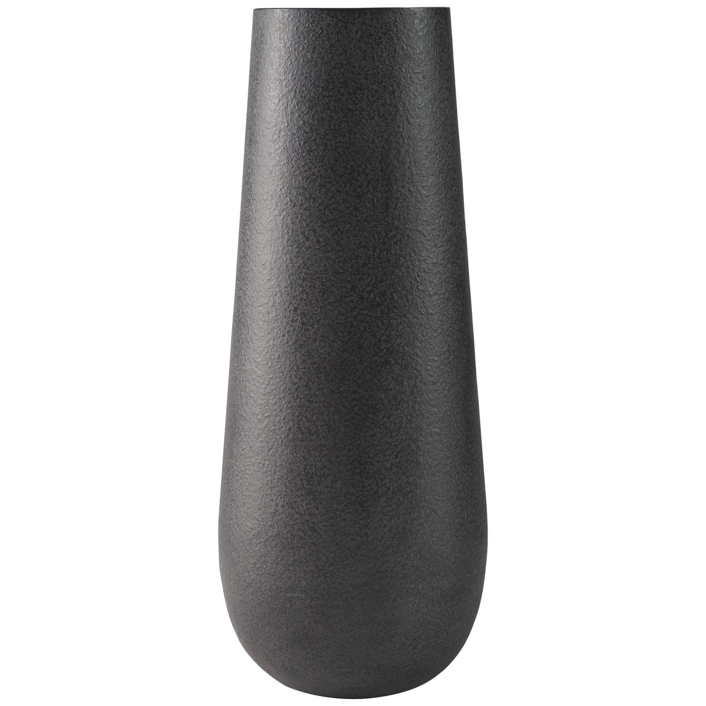 Fin 18 Inch Cylindrical Metal Vase, Subtly Textured Antique Blackened Brown — Chic Home-Decor