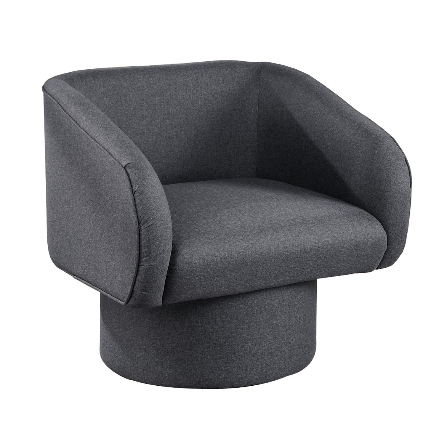 Tim 30 Inch Fabric Upholstered Accent Chair, 360 Swivel Seat, Gray — Chic Home-Decor