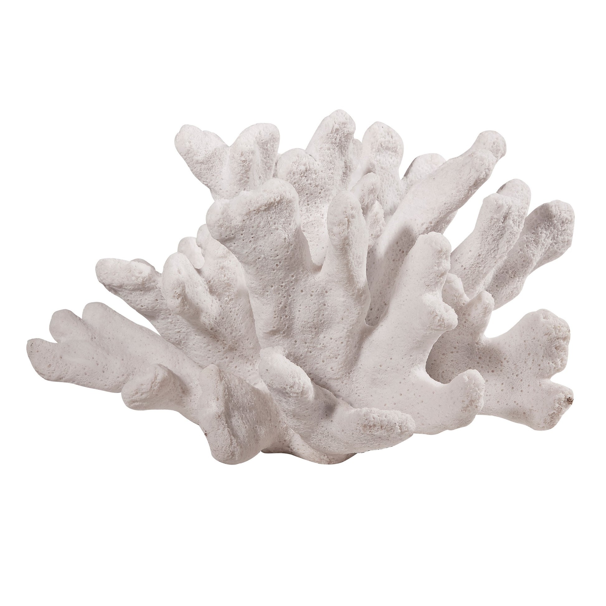 Lily 9 Inch Faux Coral Accent Figurine, Polyresin Tabletop Sculpture, White — Chic Home-Decor