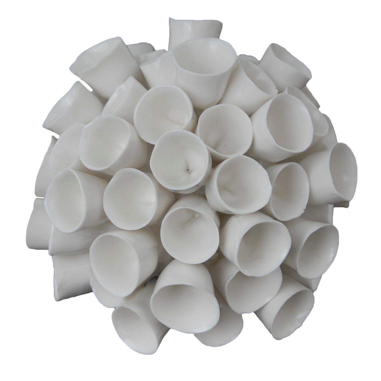 Lily 6 Inch Faux Coral Tabletop Sculpture, Round Ceramic Accent, White — Chic Home-Decor