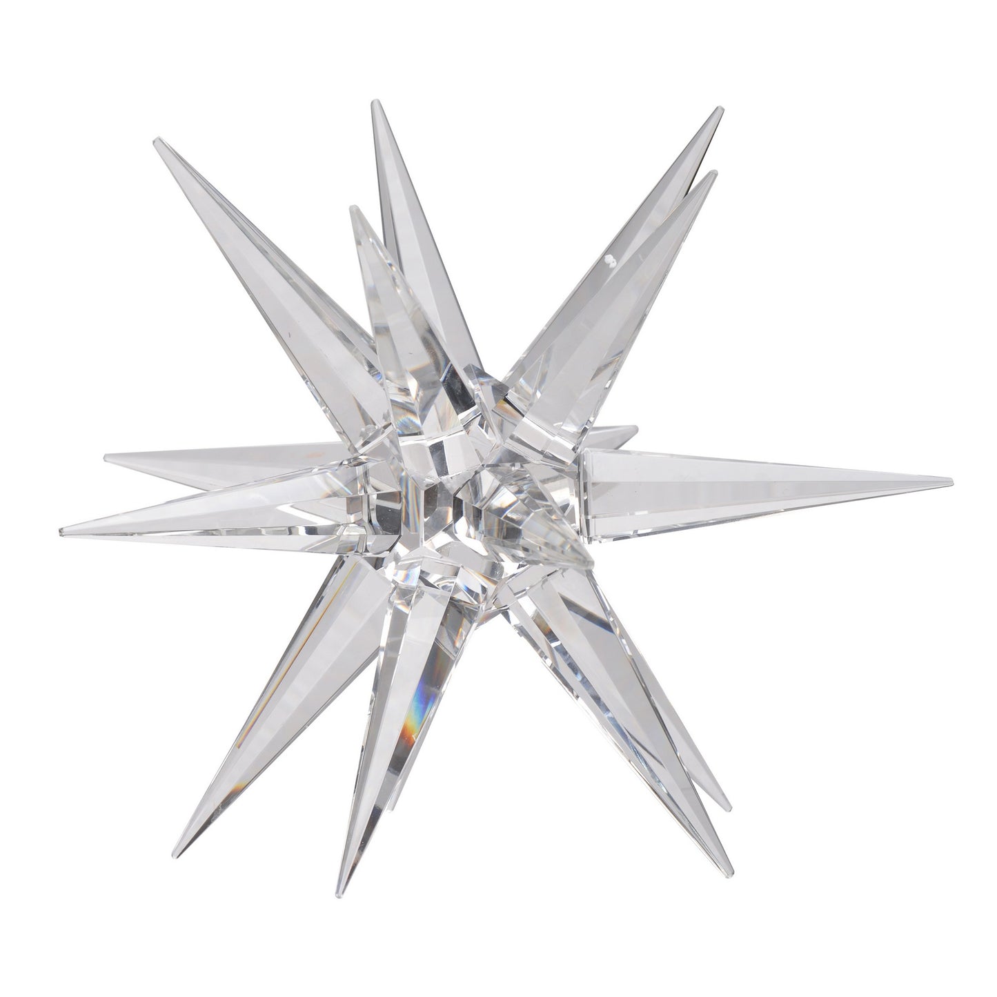 10 Inch Glass Star Accent Decor for Tabletop, Elegant Clear Crystalline — Chic Home-Decor