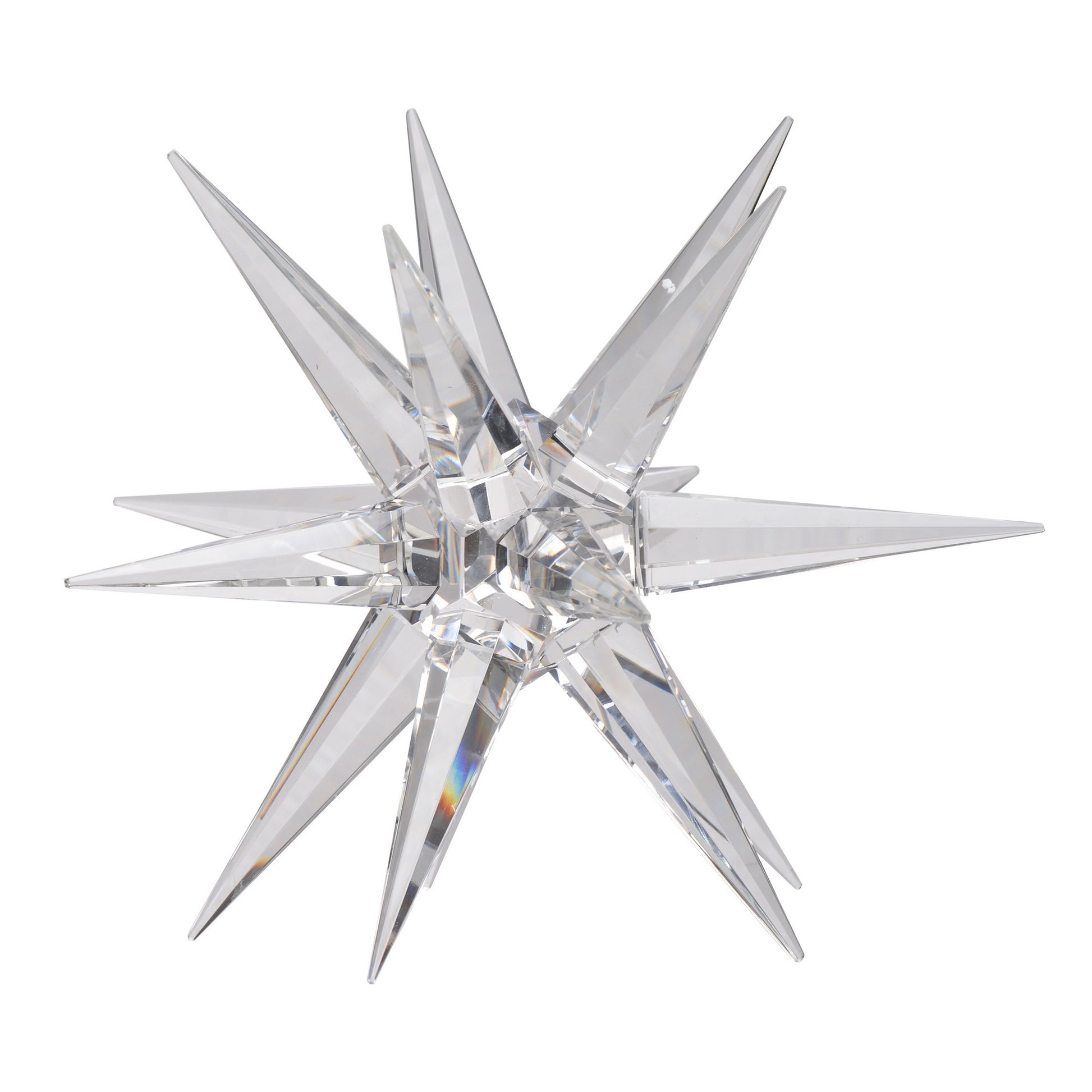 10 Inch Glass Star Accent Decor for Tabletop, Elegant Clear Crystalline — Chic Home-Decor