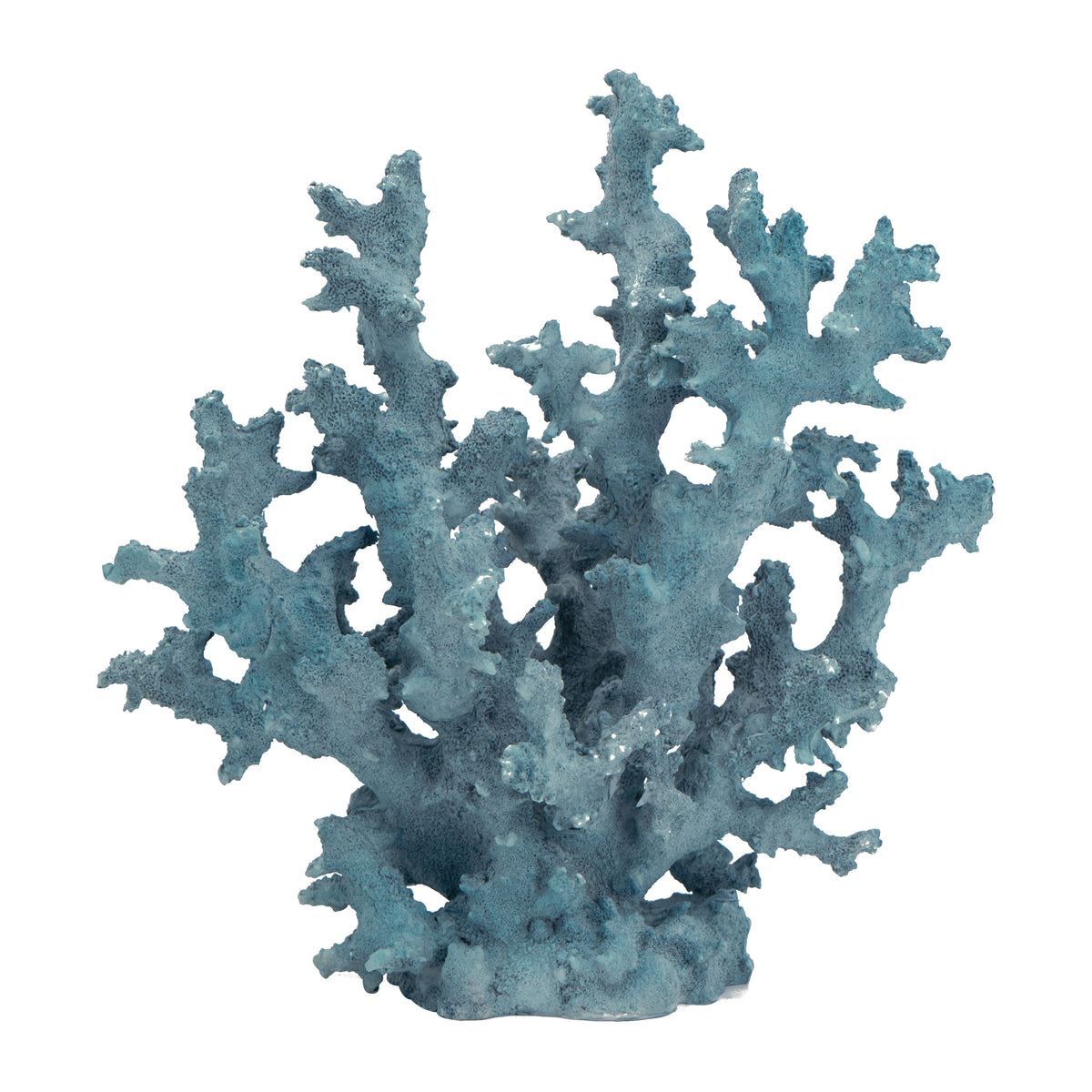 Pax 11 Inch Faux Coral Accent Decor for Tabletops, Powder Blue Polyresin — Chic Home-Decor
