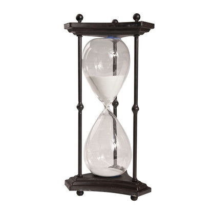 17 Inch Hourglass Accent Decor, Striking and Stylish Black Metal Frame