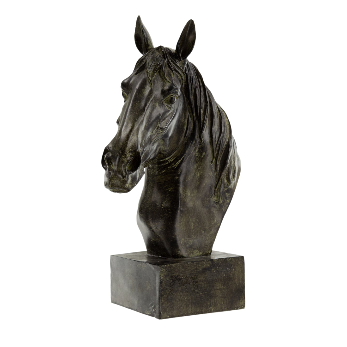 16 Inch Modern Decorative Figurine Sculpture, Horse Bust, Black Polyresin — Chic Home-Decor