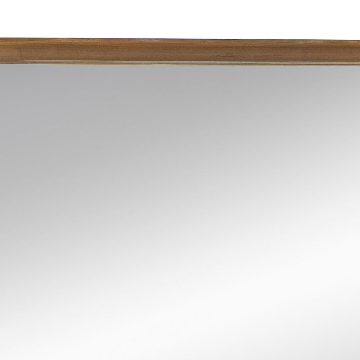 Roe 32 Inch Wall Mirror, Brown Curved Pine Wood Frame, Minimalistic