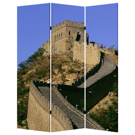 Brar 71 Inch 3 Panel Canvas Screen, Great Wall of China Print, Multicolor — Chic Home-Decor