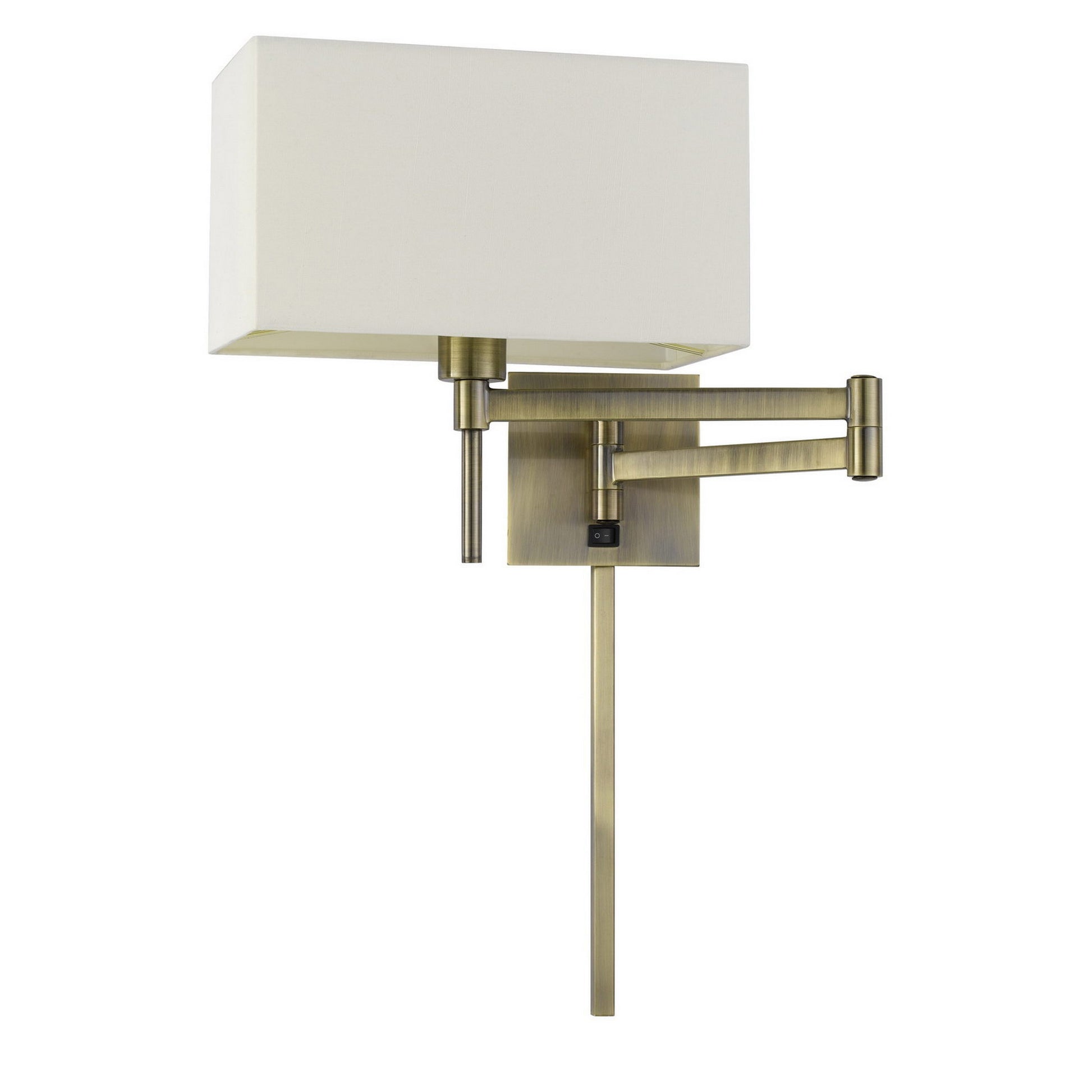 Nash 26 Inch Wall Lamp, Hardback Beige Fabric Shade, Brass Color Swing Arm — Chic Home-Decor