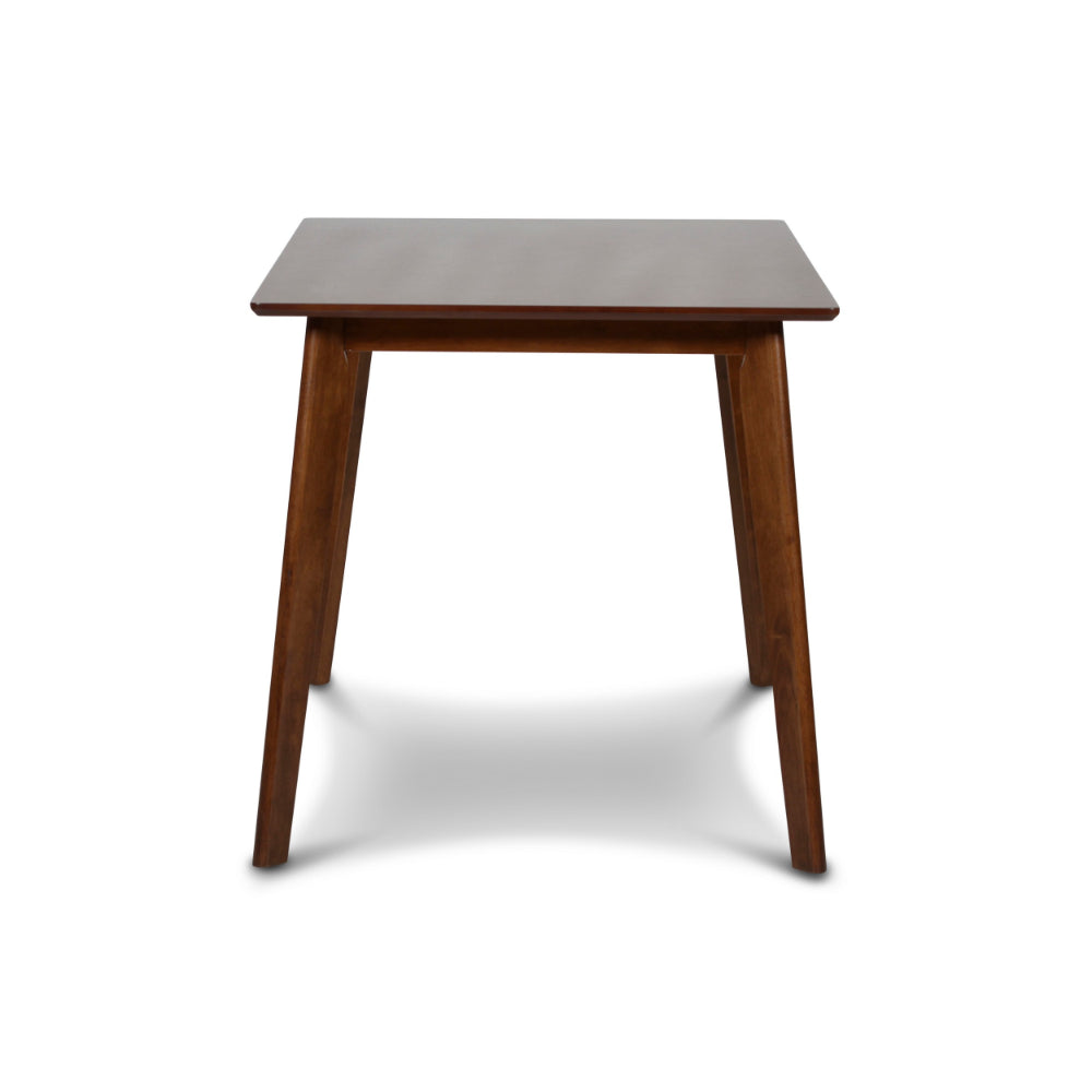 Bev 47 Inch Modern Dining Table, Sleek Rubberwood Frame, Dark Walnut Brown