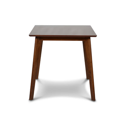 Bev 47 Inch Modern Dining Table, Sleek Rubberwood Frame, Dark Walnut Brown