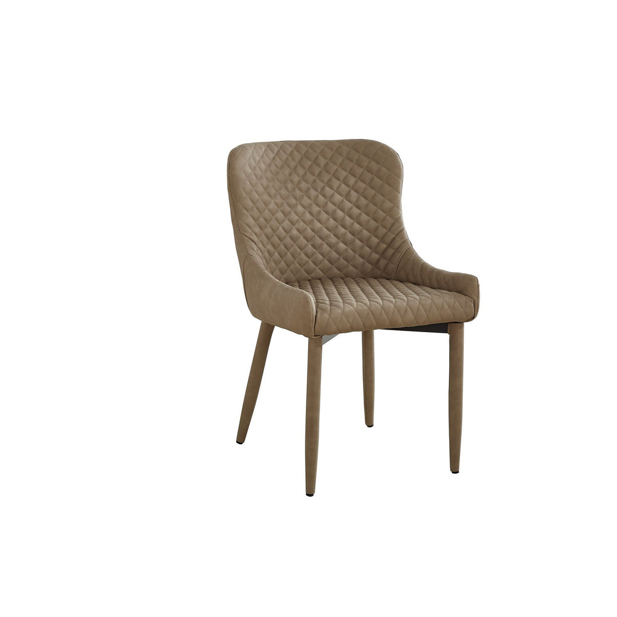 Tom 16 Inch Modern Dining Chair, Set of 4, Beige Vegan Faux Leather, Metal Legs — Chic Home-Decor