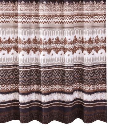 Roca 72 Inch Shower Curtain, Coffee Brown Striped Printing