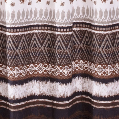 Roca 72 Inch Shower Curtain, Coffee Brown Striped Printing