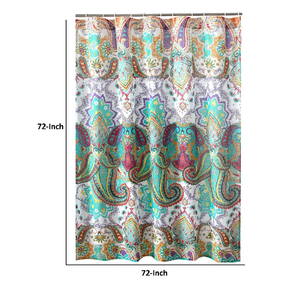 Vana 72 Inch Shower Curtain, Microfiber Fabric