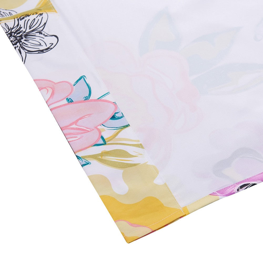 Minsk 84 Inch Window Panel Curtains, Bright Flower Patterns