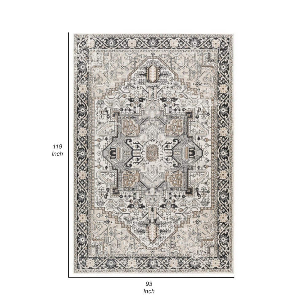 Cal 8 x 10 Area Rug, Persian Inspired Medallion Print