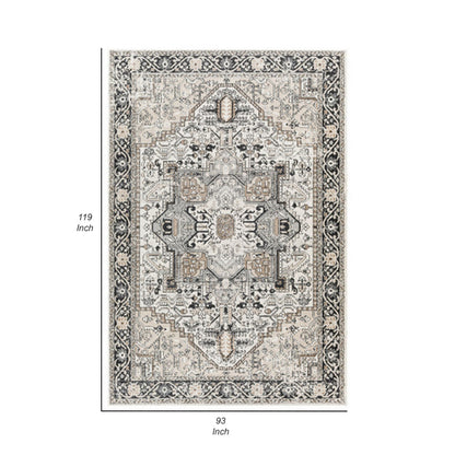Cal 8 x 10 Area Rug, Persian Inspired Medallion Print