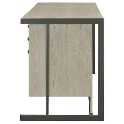 60 Inch 4 Drawer Rectangular Office Desk, Metal Sled Base