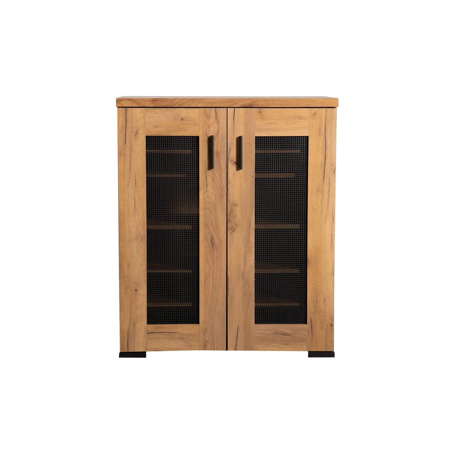 38 Inch Accent Cabinet Chest, 5 Adjustable Shelf Units, Golden Oak Brown — Chic Home-Decor