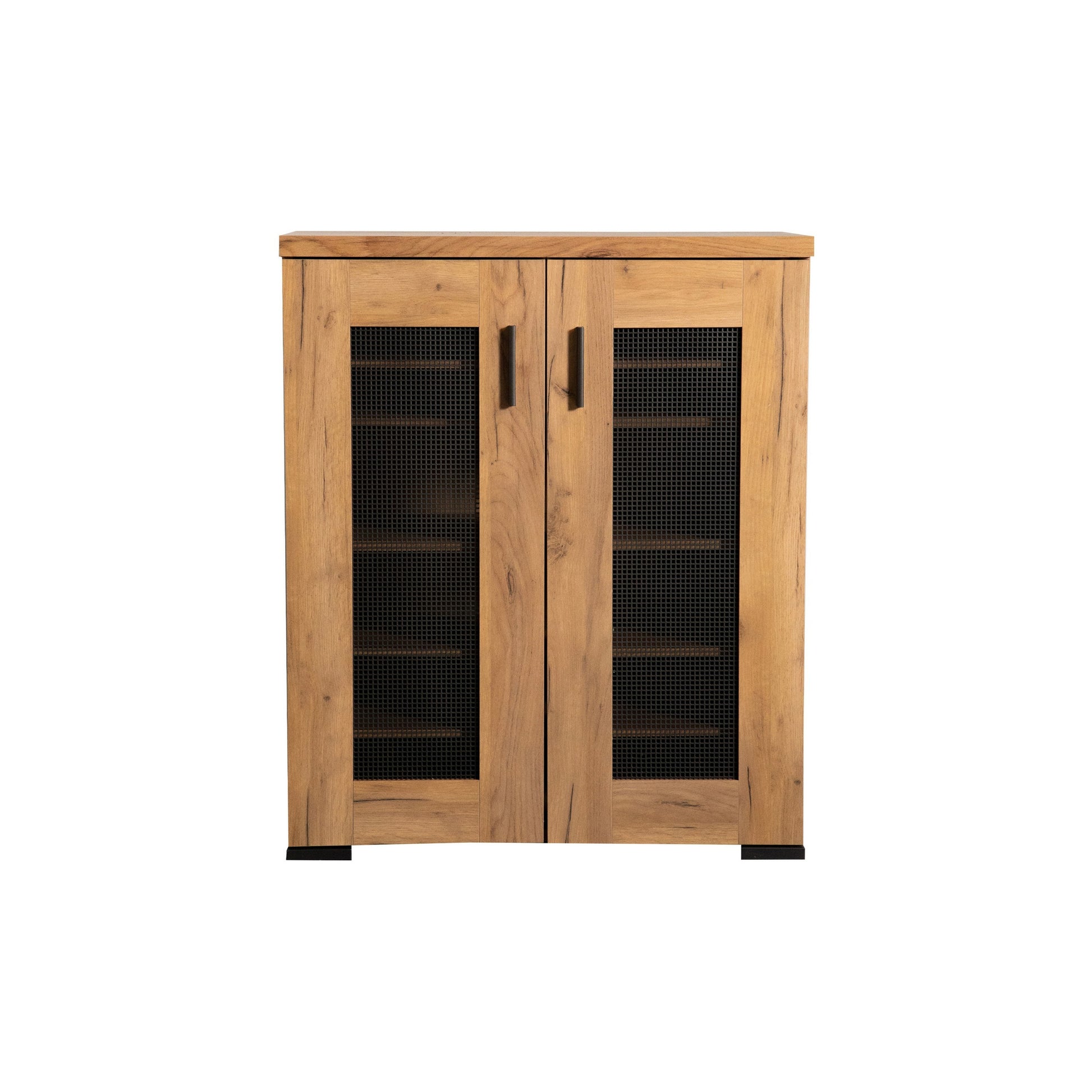 38 Inch Accent Cabinet Chest, 5 Adjustable Shelf Units, Golden Oak Brown — Chic Home-Decor