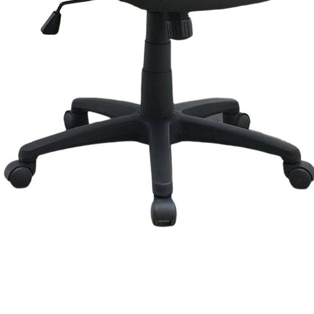 42 Inch Swivel Office Gaming Chair, Adjustable, Faux Leather, Black, White
