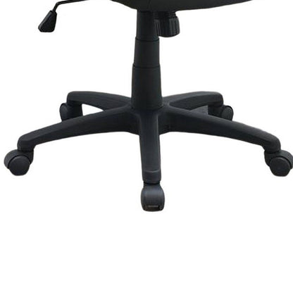42 Inch Swivel Office Gaming Chair, Adjustable, Faux Leather, Black, White