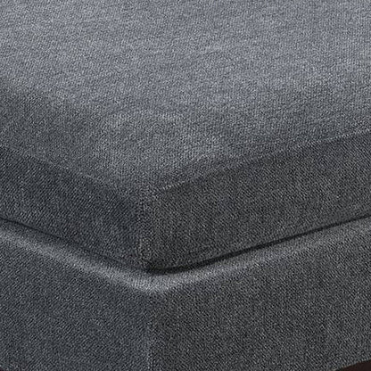 37 Inch Modern Square Ottoman with Foam Seating, Gray Chenille Fabric