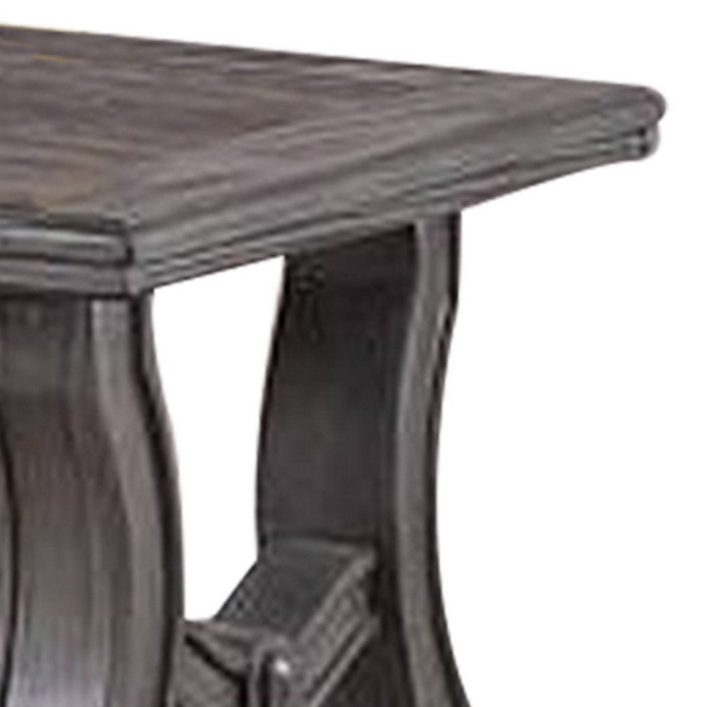 Jax 26 Inch Contemporary End Table, Flared Legs, Beveled, Platinum Gray